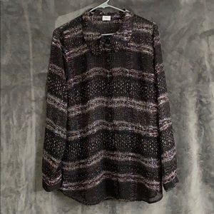 🍀 CAbi Long Sleeve Sheer Blouse